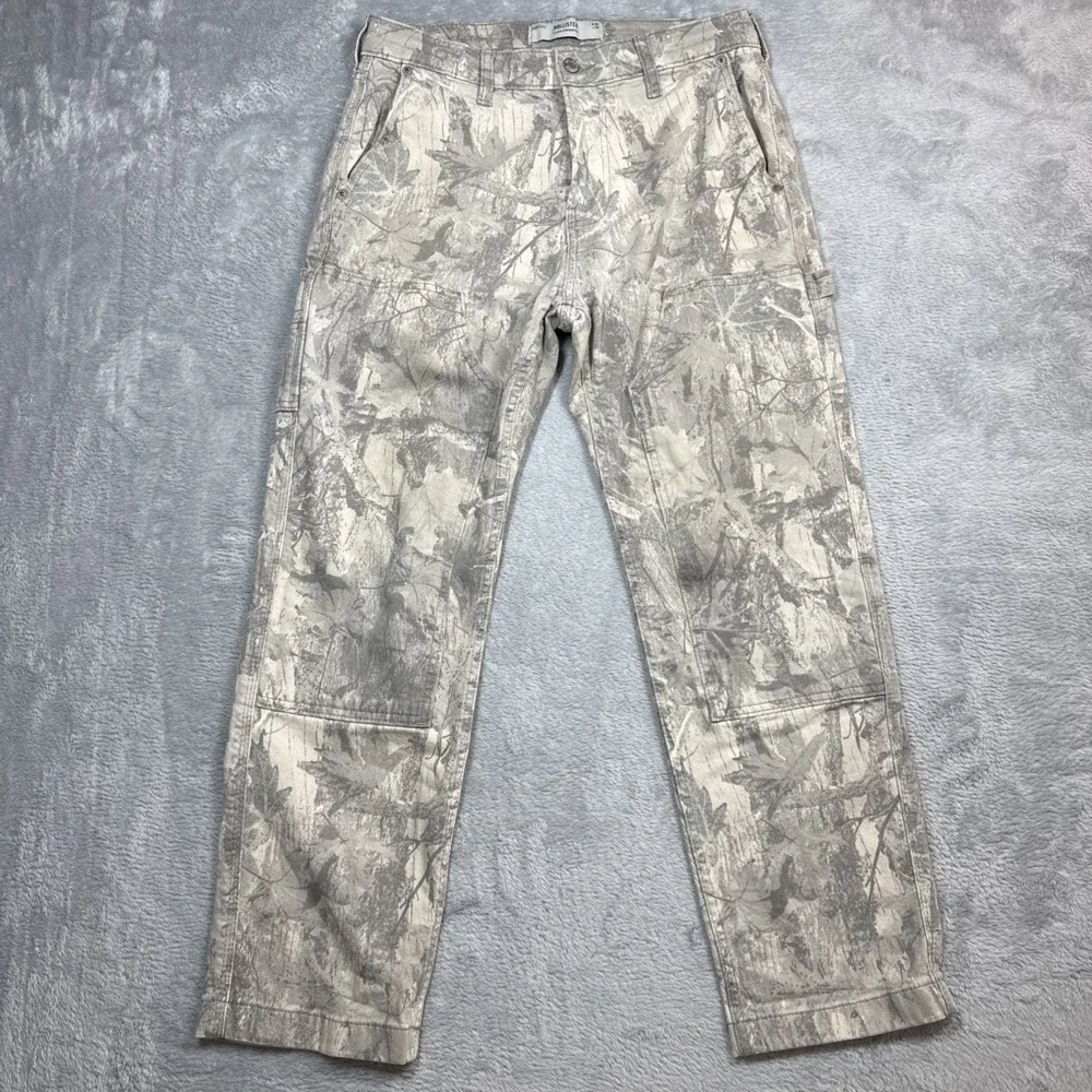 Hollister Pants Baggy Carpenter Pants Men 30X30 (Fits 32X27) Camo Stretch READ